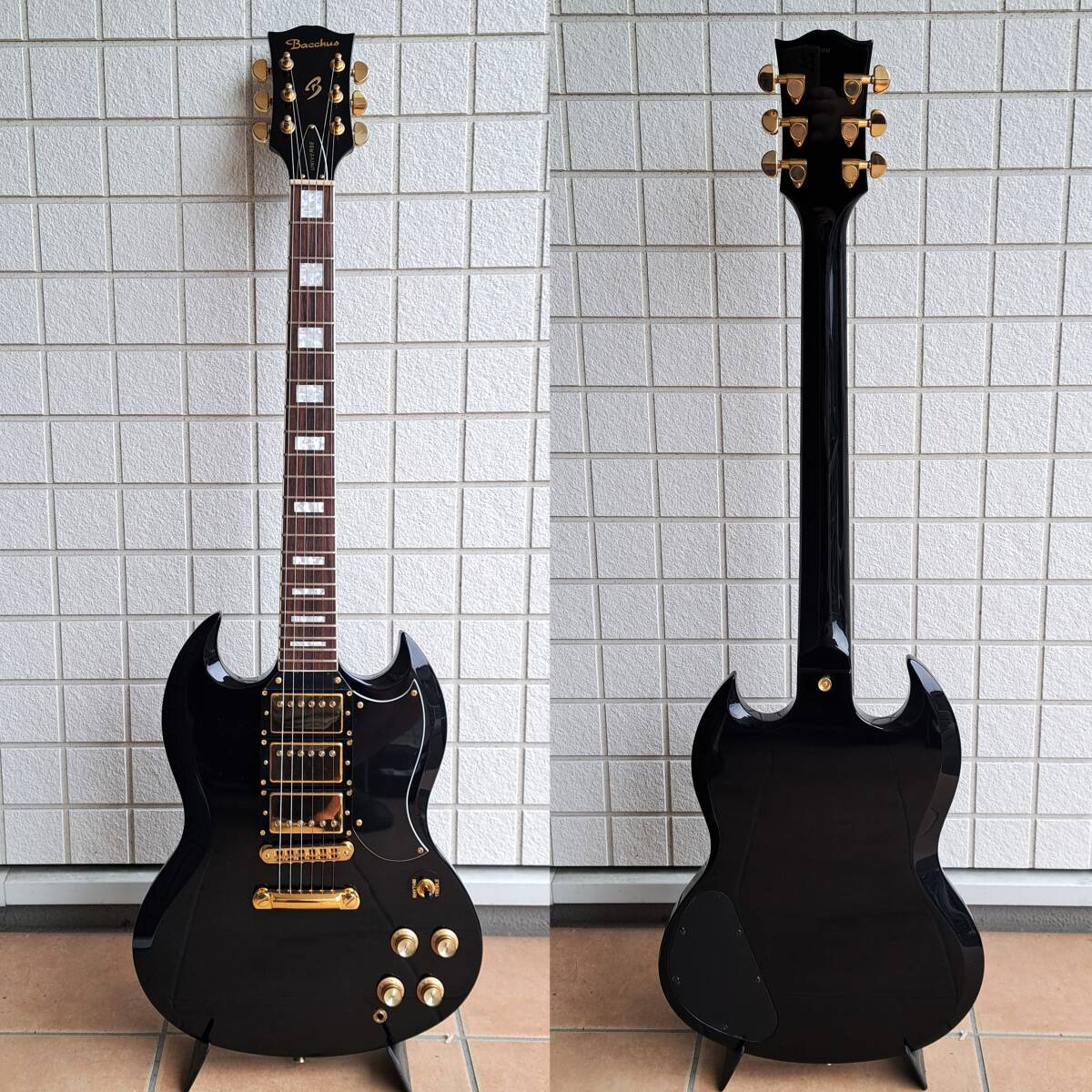 ■Bacchus BSG-3PU バッカス SG CUSTOM カスタム BLK マホガニー ボディ ネック Gibson ギブソン Epiphone エピフォン MOMOSE Deviserの画像2