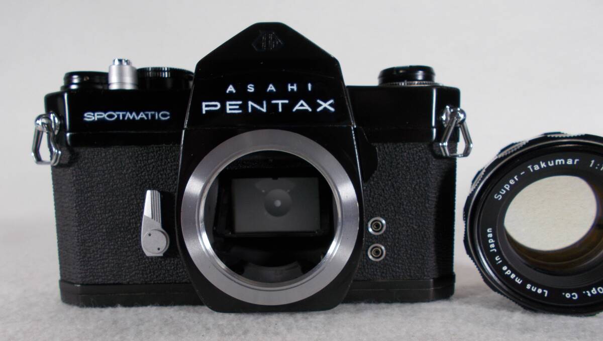 フィルムカメラ 整備済 完動品 Pentax SP + レンズ f1.8 55mm A802の画像2