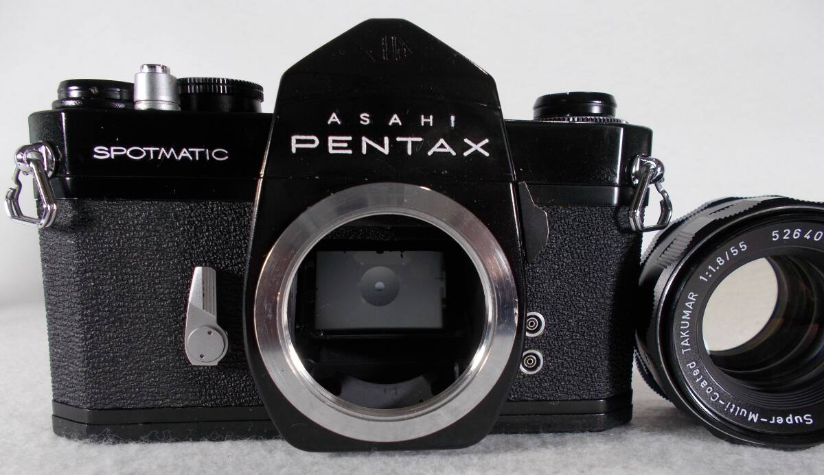 フィルムカメラ 整備済 完動品 Pentax SP + レンズ f1.8 55mm A804の画像2