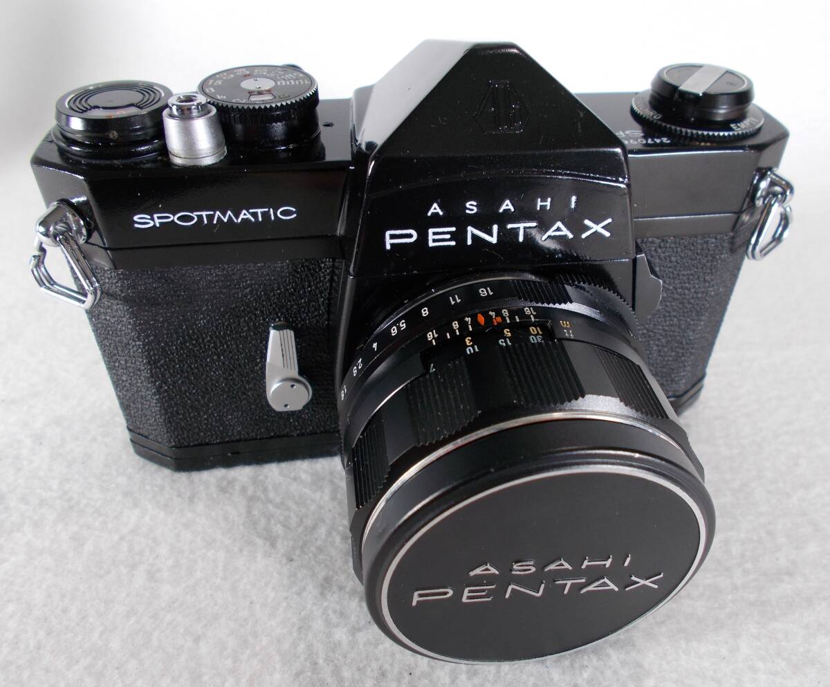 フィルムカメラ 整備済 完動品 Pentax SP + レンズ f1.8 55mm A804の画像1