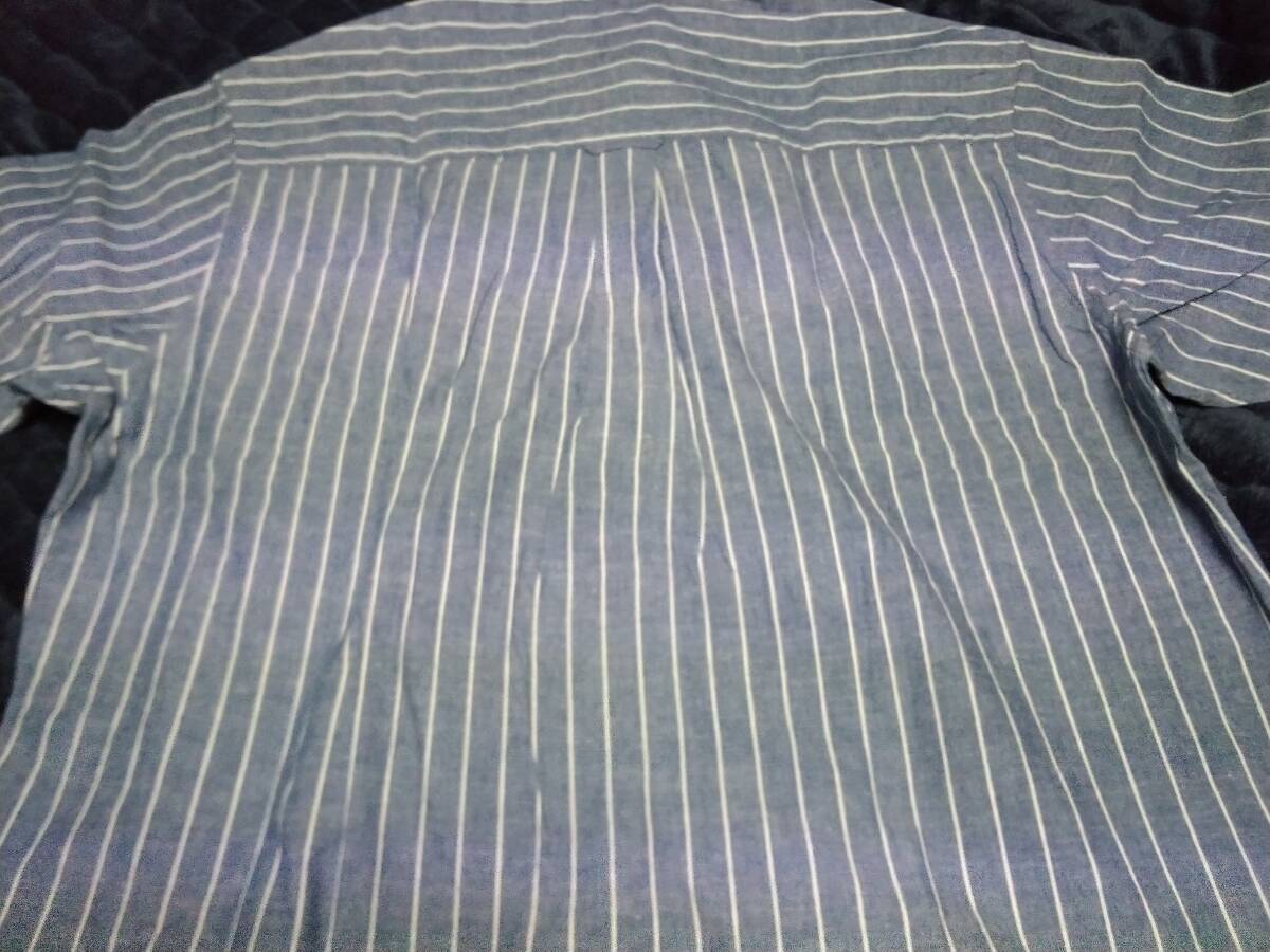 VAN JAC   半袖ストライプBDシャツ ネイビー XL  新品未使用  アイビー トラディショナルの画像5