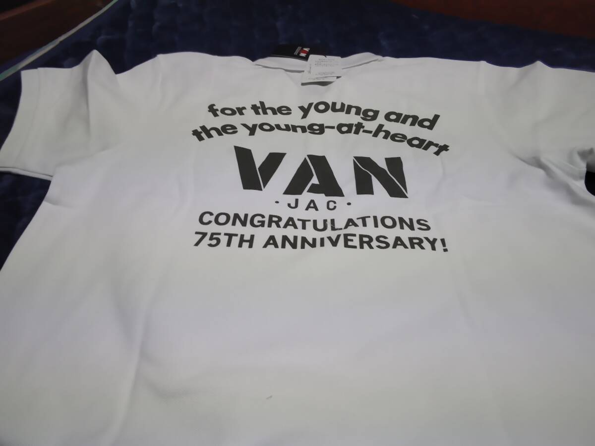 VAN JAC 　　半袖75周年プレミアムワッペン刺繍ポロシャツ　ホワイト　LL　　新品未使用　アイビー トラディショナル_画像8