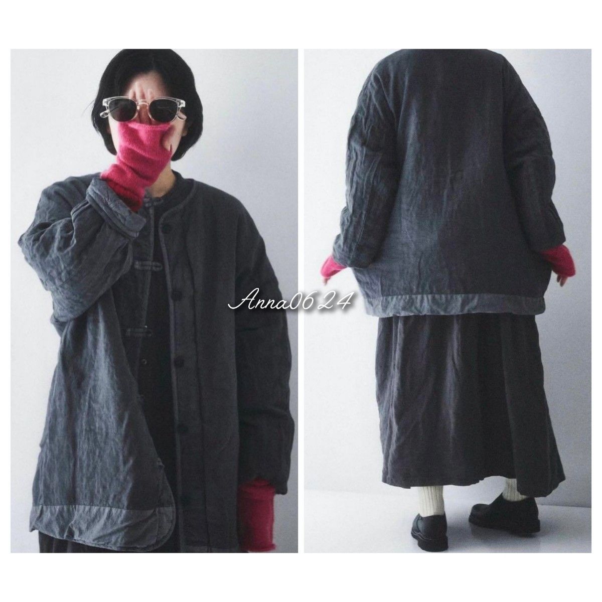 極美品 ネストローブ コットンラミー キルティング リバーシブル 極美品 ネストローブ コットンラミー キルティング リバーシブル