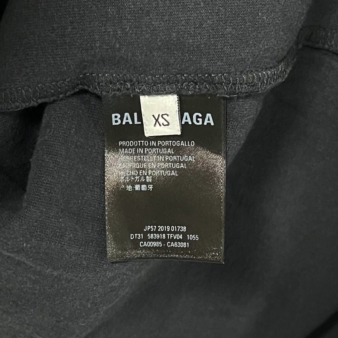 BALENCIAGA バレンシアガ Tシャツ ビックT アシンメトリー ブラックの画像6