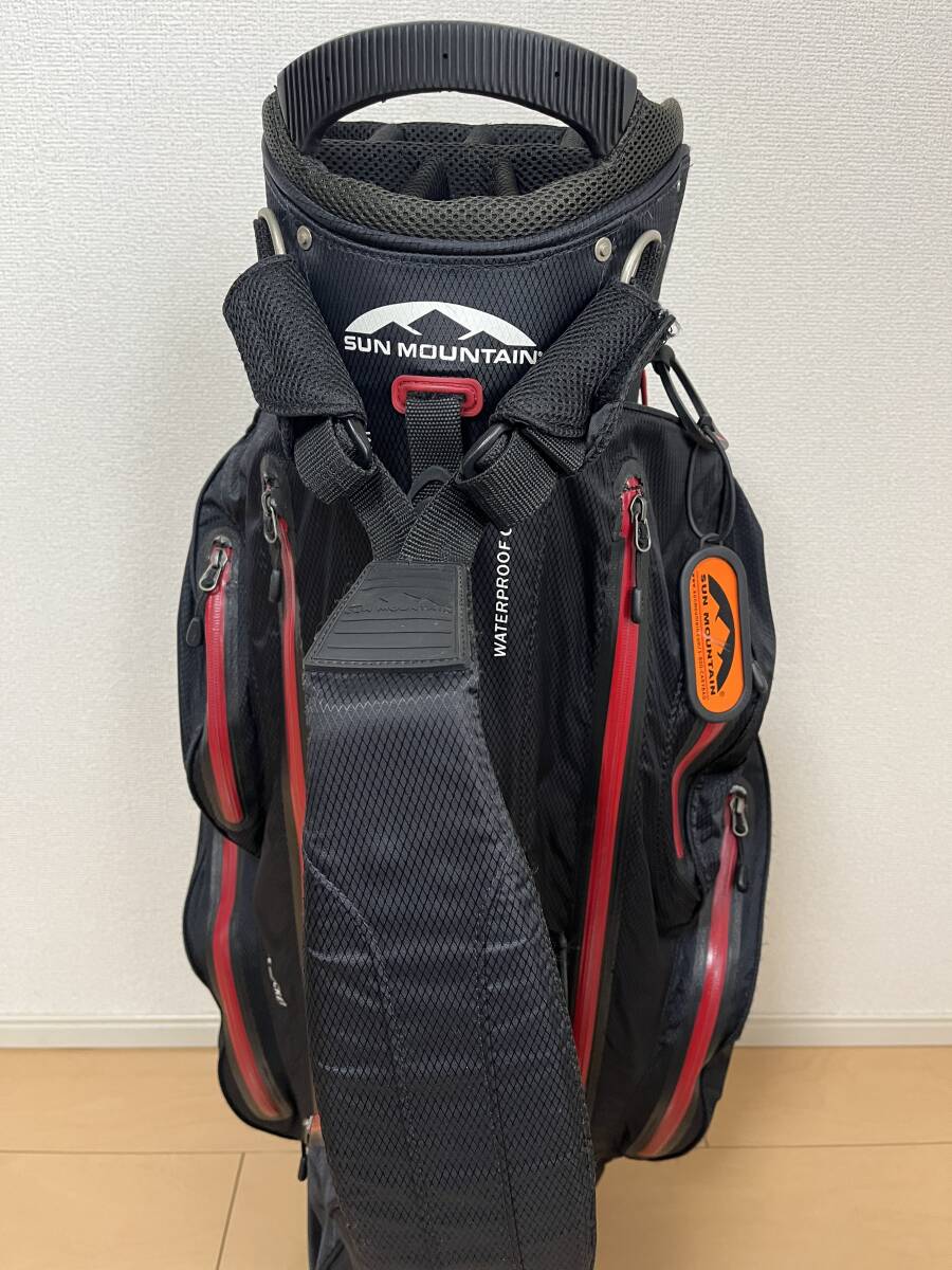 SUN MOUNTAIN サンマウンテン キャディバッグ 中古 H2O ブラック×レッド 防水 軽量 14分割 _画像3