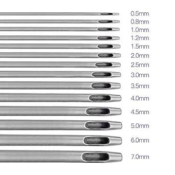 YFFSFDC 穴あけポンチ 14種類 ハトメ抜き 丸形 スチール製 （0.5mm 0.8mm 1mm 1.2mm 1.5mm 2_画像2