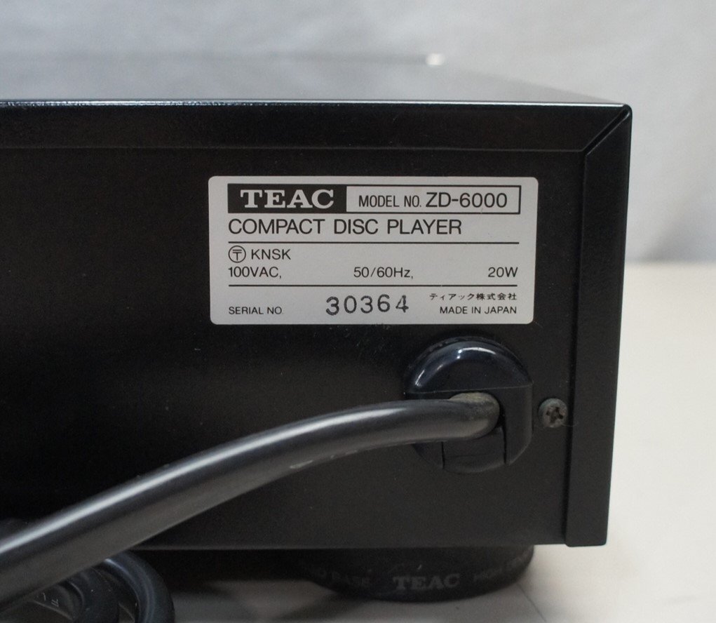 02*[ junk ]TEAC Teac CD player ZD-6000 compact disk player audio equipment remote control attaching *475N7 /1b*