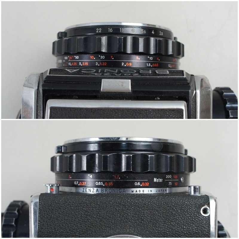 02★【ジャンク品】ZENZA BRONICA ゼンザ ブロニカ 中判カメラ NIKKOR-P 1：2.8 f=75mm フィルムカメラ ブラック★487N7 /10ｂ*の画像7