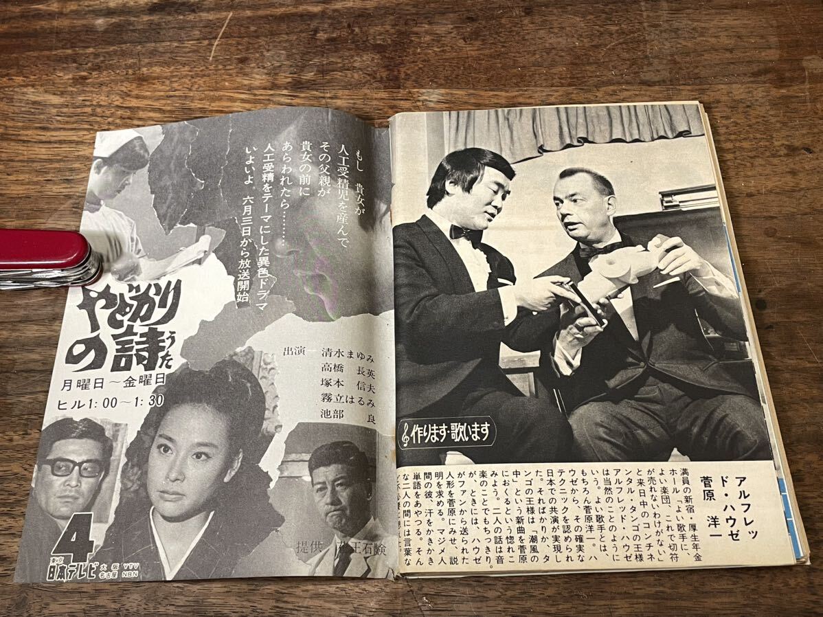 TVガイド　1968年 6月7日号　藤田弓子_画像5