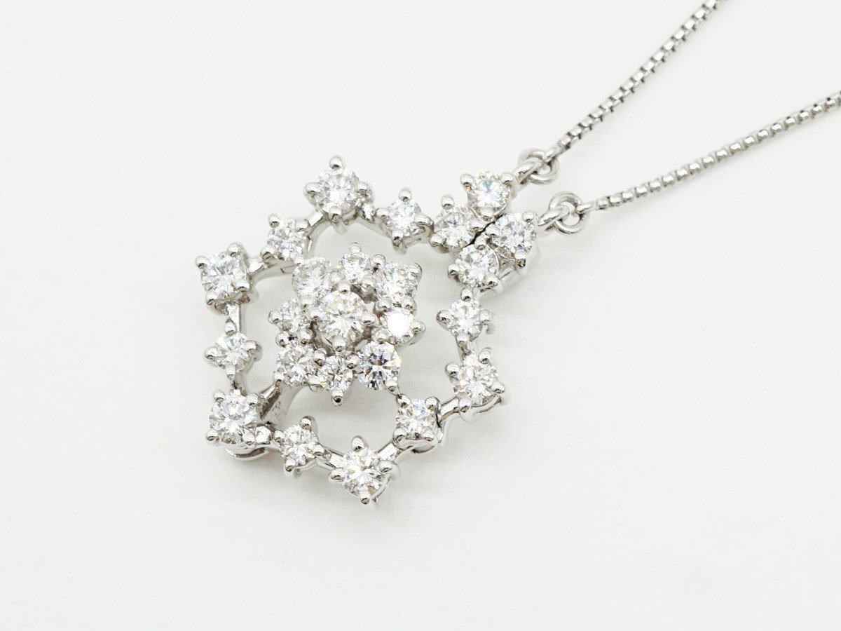 ◇【TASAKI 田崎真珠】プラチナ ダイヤモンド ネックレス 1.00ct_画像8