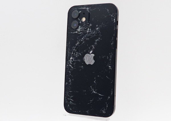 ◇ジャンク【au/Apple】iPhone 12 64GB SIMロック解除済 MGHN3J/A スマートフォン ブラックの画像1