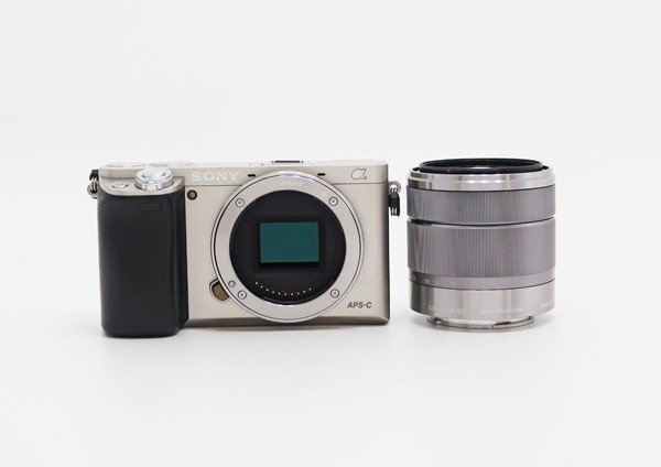 ◇【SONY ソニー】α6000 ボディ + E 18-55mm F3.5-5.6 レンズ ILCE-6000 ミラーレス一眼カメラ シルバーの画像1