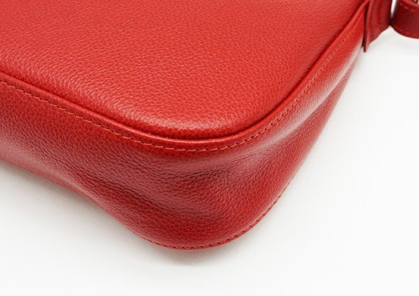 *[LONGCHAMP Long Champ ] leather shoulder bag red 