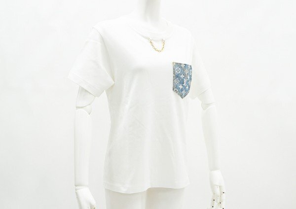 ◆美品【LOUIS VUITTON ルイ・ヴィトン】22SS チェーン モノグラムポケット 半袖Tシャツ RW221J UOL FMTS16 ホワイト Mの画像7