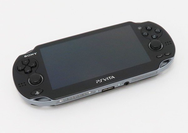 ○【SONY ソニー】PS Vita 3G/Wi-Fiモデル + メモリーカード8GB PCH-1100 クリスタルブラック_画像1