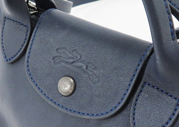 *[LONGCHAMP Long Champ ]ru*p rear -jukyui-ruXS leather 2WAY handbag 1500757 navy 