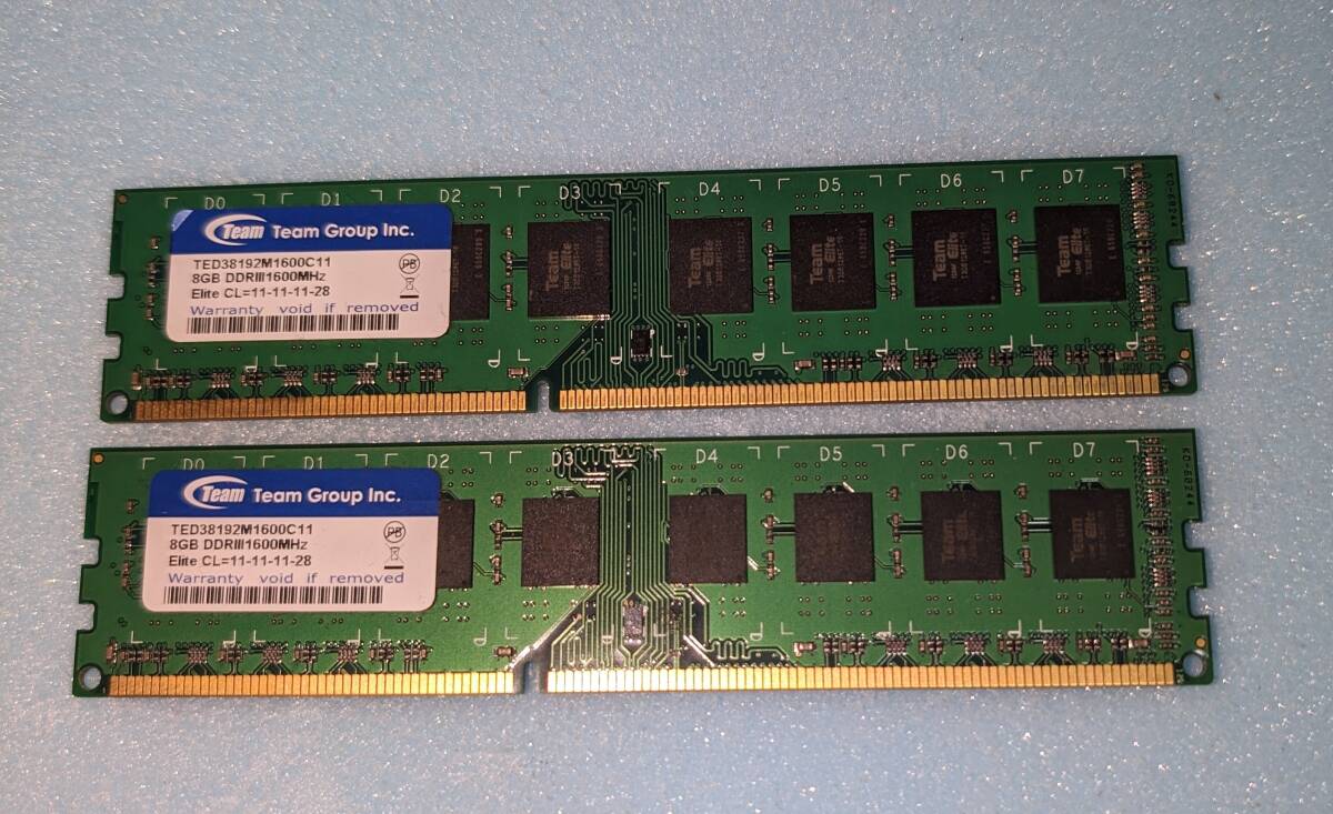 ted38192m1600c11 DDR3 SDRAM 8GB 2枚の画像1