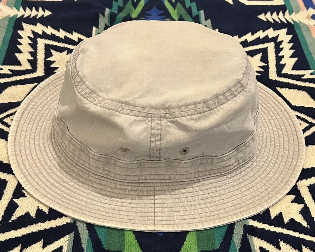 〜’90s★Borsalino★Safari Hat★Bucket★Gray Beige Cotton★頭周り約59cm★通気孔×4★10周ステッチ★内部パイピング処理★ループ★携行の画像4