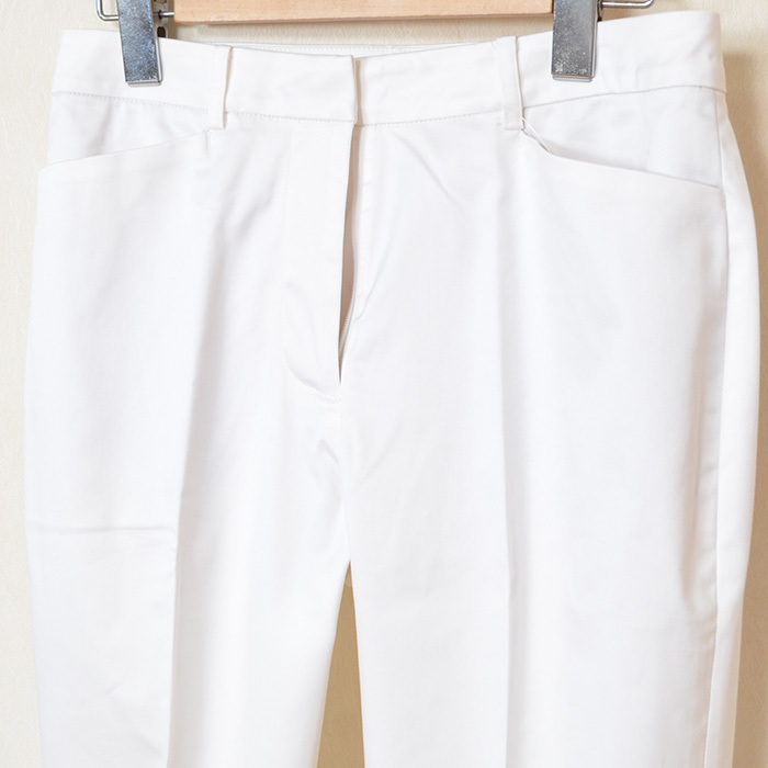  new goods *3L W73. large size lining attaching cropped pants lady's bottoms beautiful . on goods stretch spring summer 50 fee / white /4958143