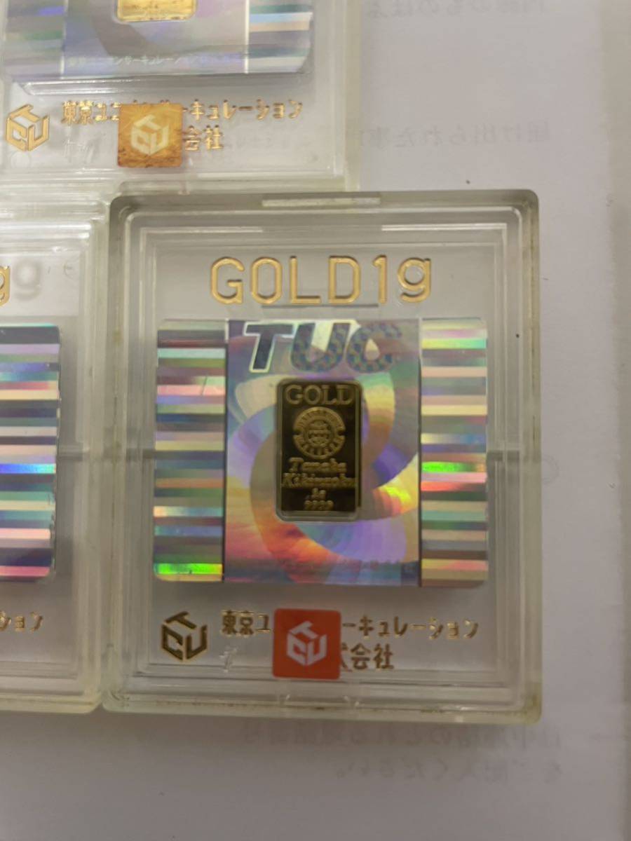 純金 インゴット 1g ５個セット 田中貴金属 徳力の画像2