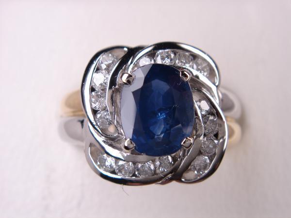 ★新品・送料無料★１８金＆プラチナサファイヤリング★１．１８ｃｔ★_画像1