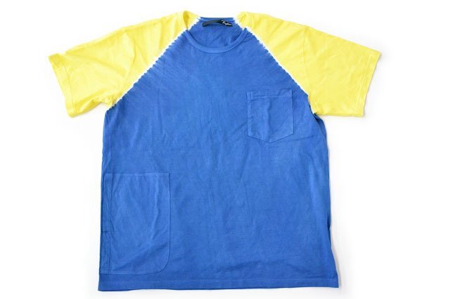 タファー Tougher ONE BOX TEE RAGLAN 半袖 ワンボックスT 2トーン ブルー イエロー ポケット付き フリーサイズ 定価9,000円 大阪ブランド_画像1