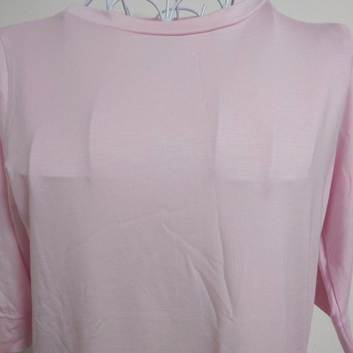 ★即日発送★ カットソー　 Tシャツ　 七分袖　 無地　 シャツ　 ブラウス　パワーズ　日本製　新品　3Lサイズ ピンク　