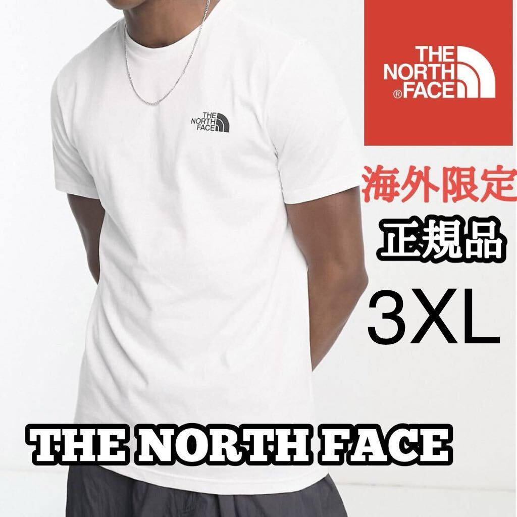 the north face ザ ノースフェイス メンズ 大きいサイズ シンプル ドーム Tシャツ 半袖 コットン ホワイト 白 simple XXL 3XL 4L 海外限定_画像1