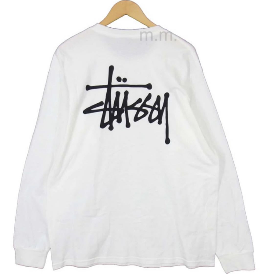 stussy Stussy long sleeve long T cut and sewn Bay Schic white XL men's lady's white long sleeve T shirt 