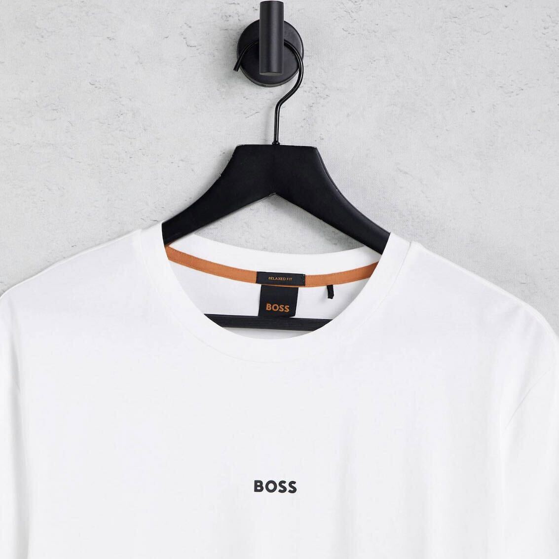 HUGO BOSS ORENGE ヒューゴボス オレンジ 半袖 Tシャツ メンズ ロゴT コットン クルーネック リラックスフィット S ホワイト 海外限定 の画像4