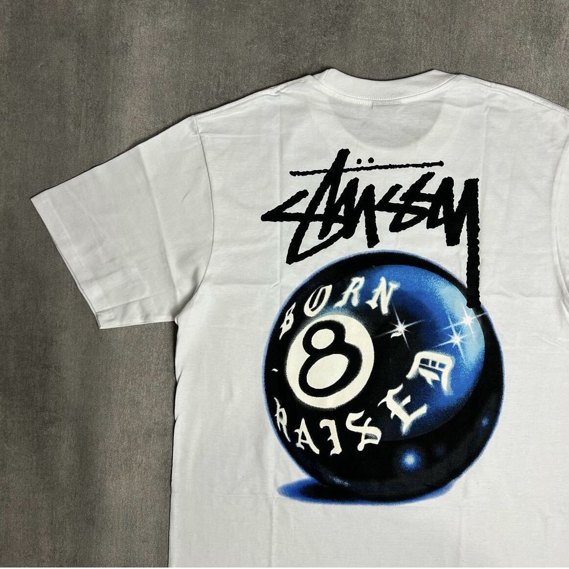 STUSSY ステューシー STUSSY & BORN X RAISED 8 BALL TEE ボーン X レイズド X 8 ボール Tシャツ 半袖 ホワイト XL メンズ レディースの画像4