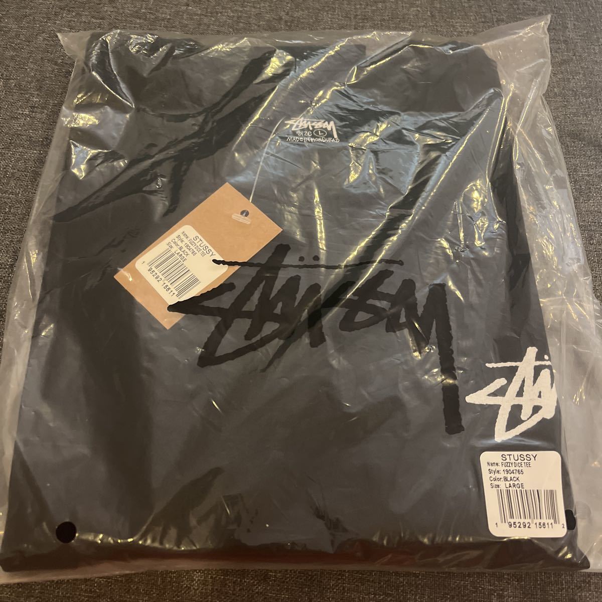 送料無料 stussy ステューシー L STUSSY FUZZY DICE TEE Tシャツ 黒の画像5