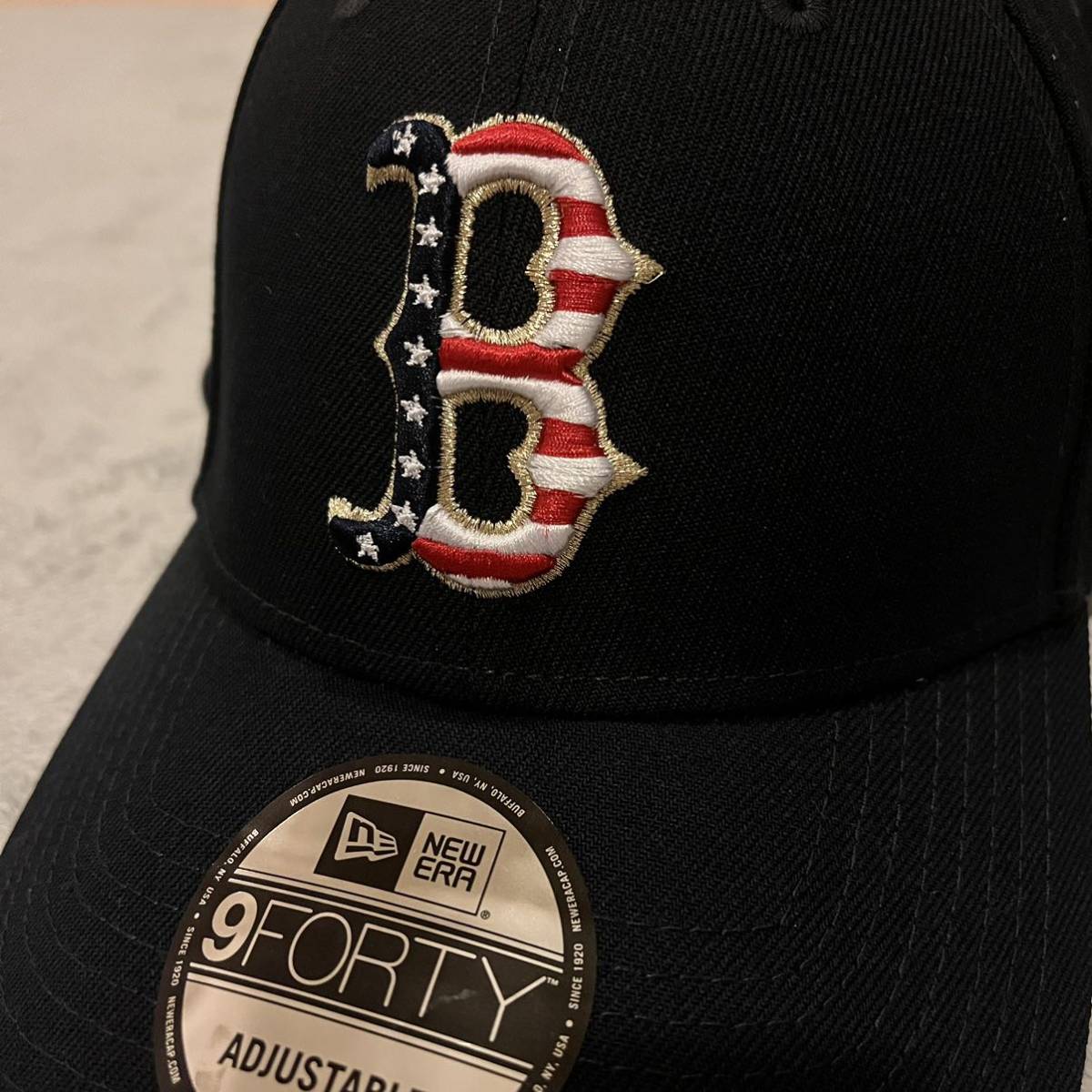 NEWERA ニューエラ 9FORTY MLB ボストン レッドソックス キャップ 帽子 国旗 独立記念 海外限定 正規品 Boston Red Soxの画像4