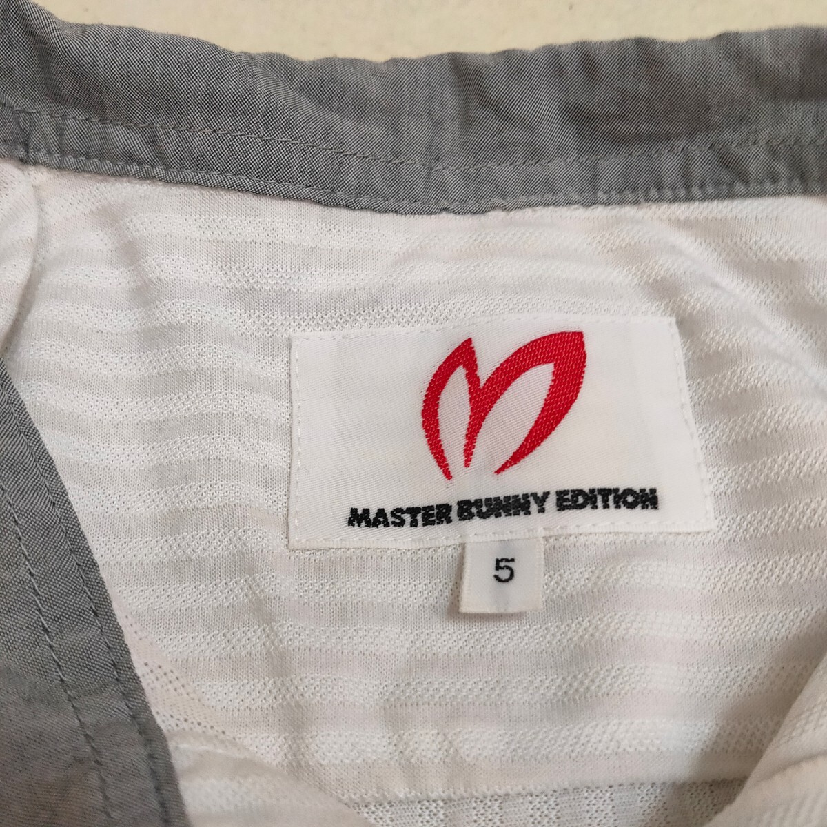 master bunny edition マスターバニーエディション ポロシャツ ゴルフウェア Sサイズ ストライプの画像3