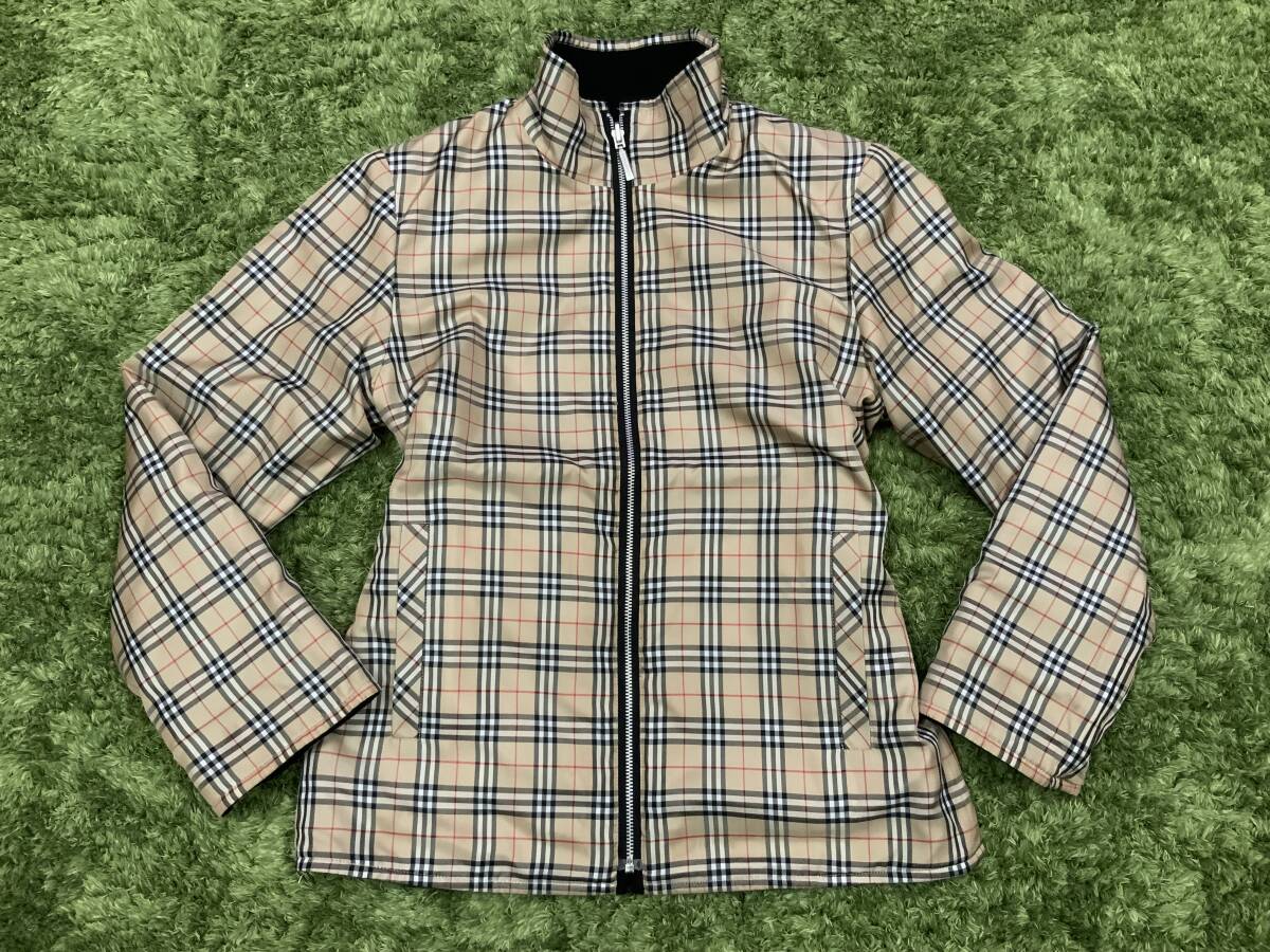 極美品 リバーシブル BURBERRY GOLF バーバリーゴルフ ジャケット ノバチェック×フリース 総柄 ブルゾン メンズLサイズ 防寒の画像2