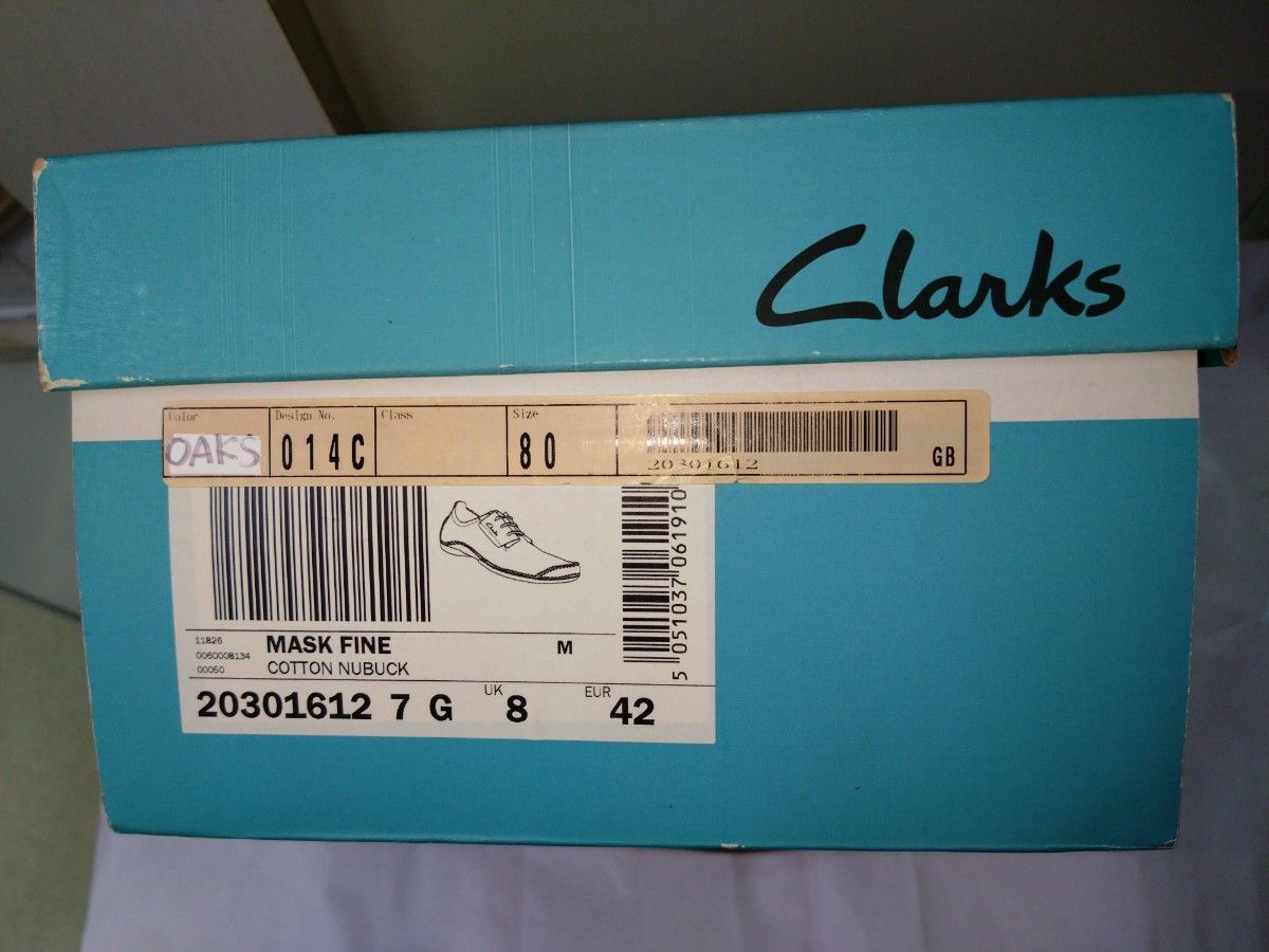 クラーク Clarks MASK FINE UK8 未使用 箱付き