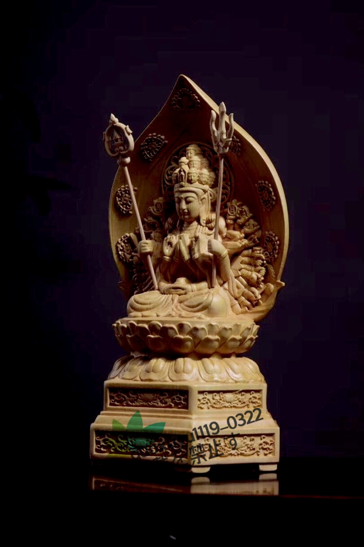 密教 仏像 八大守護神-千手観音 木彫仏像 _画像3