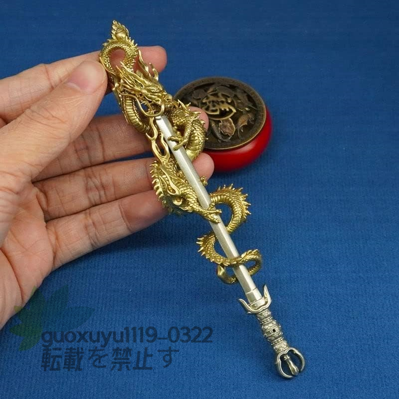 【密教法具 寺院用仏具】 倶利伽羅龍王 倶利伽羅剣 高さ約13.7cm の画像3