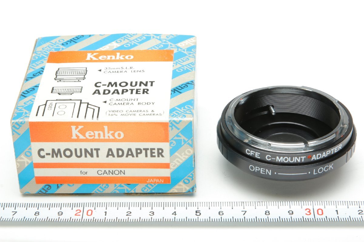 ※【新品未使用】 Kenko ケンコー C-MOUNT ADAPTER Cマウントアダプター キヤノンFD FLマウント → Cマウント 箱付 c0470_画像1