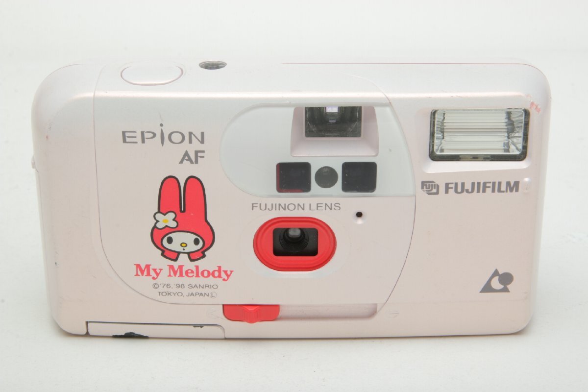 ※【通電確認】 ヴィンテージ 2台 FUJIFILM 富士フィルム コンパクトカメラ EPiON AF マイメロディ My Melody ストラップ 箱付 c0477の画像6