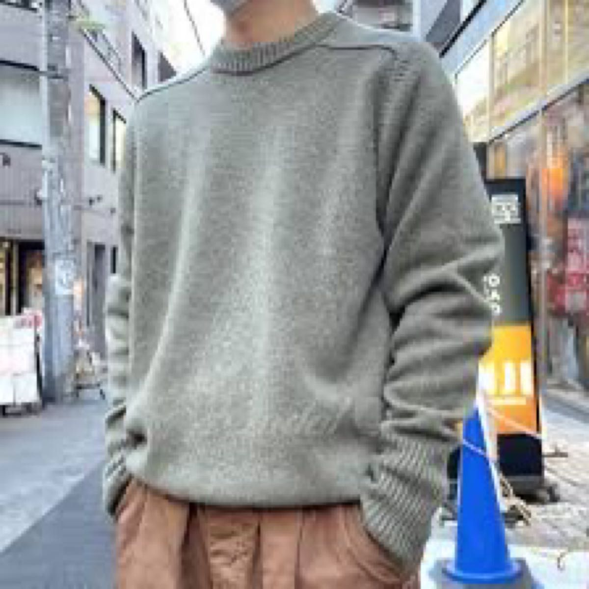 【A.PRESSE/アプレッセ】Pullover  sweter カーキ