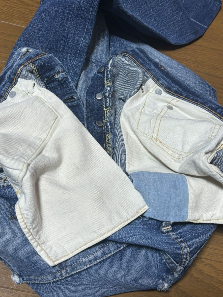 送料無料 60s LEVI'S 501 bige 初期 vステッチ タイプ ウエストシングルw33 ヴィンテージ リーバイス / デニム 505 66 前期 big e 606 517_画像10