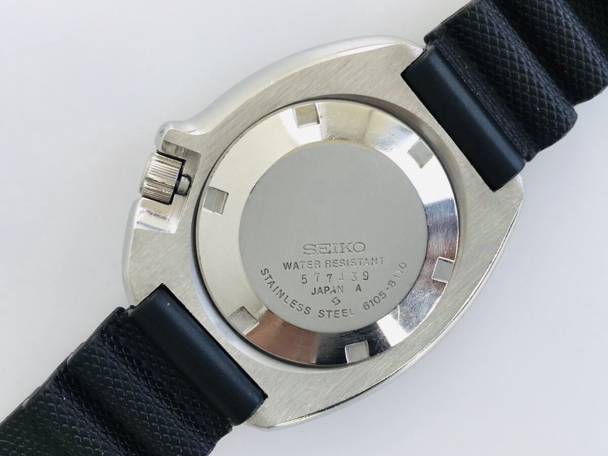 1円〜！超レア・未研磨・防水テスト済・整備済・1975年7月頃 6105-8110 SEIKO セイコーセカンドダイバー植村直己モデル CAL.6105B_画像6