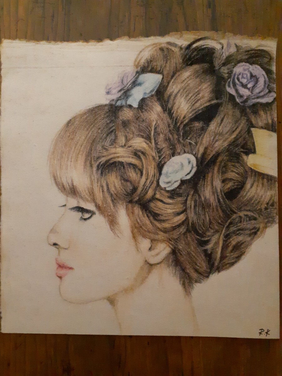 色鉛筆画 NO.5 女性画 美人画  の画像1