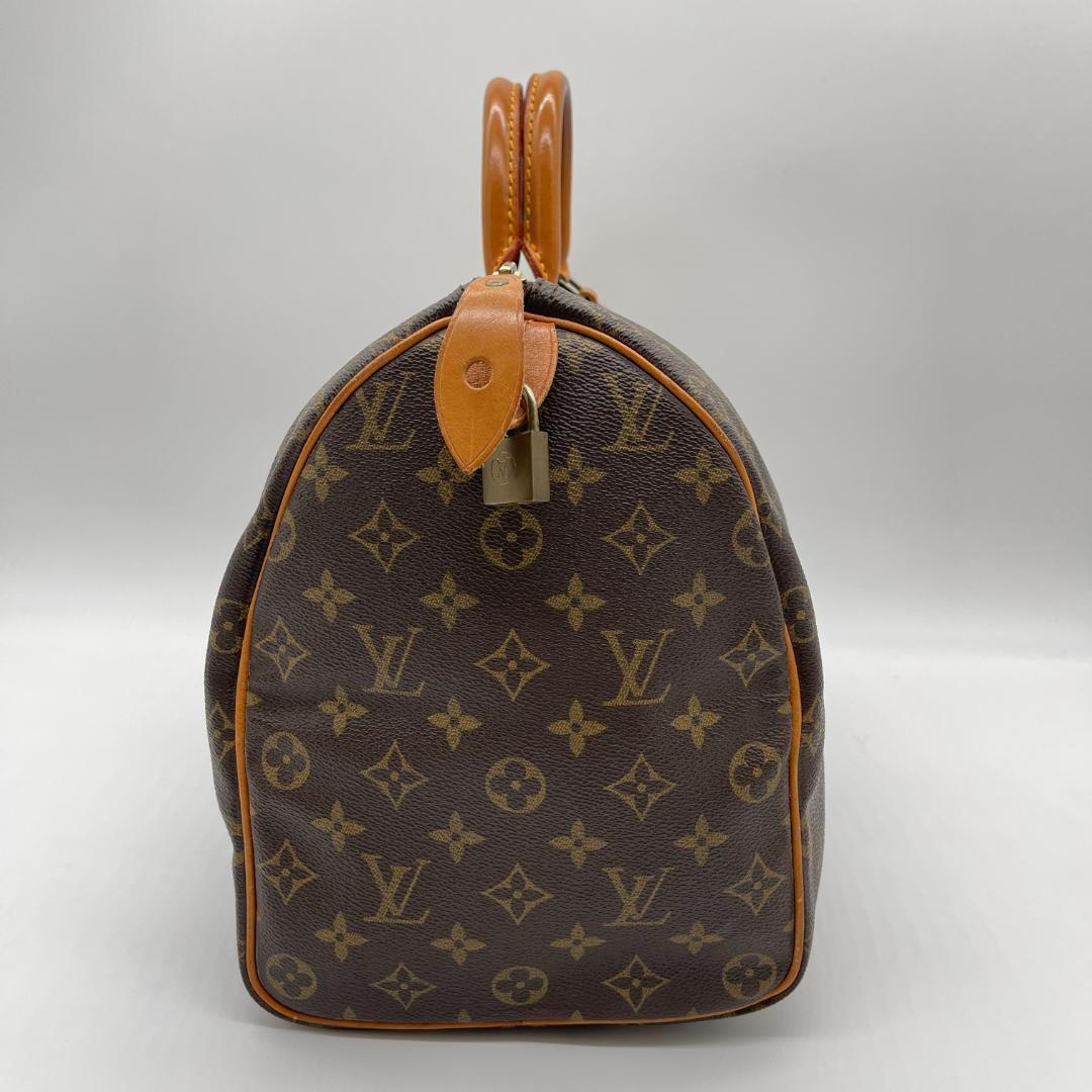 ルイヴィトン ボストンバッグ モノグラム スピーディ30 M41526 ハンドバッグ トラベルバッグ LOUIS VUITTON ブラウン PVC ヌメ革 南京錠の画像3