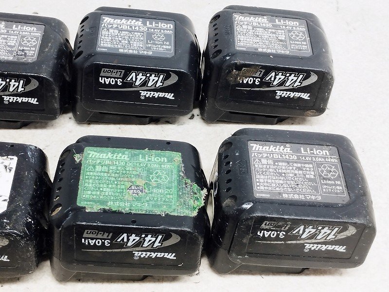 makita マキタ 14.4V 電動工具バッテリー BL1430 BL1450 BL1415G BL1411G 計11個セット ジャンクの画像8