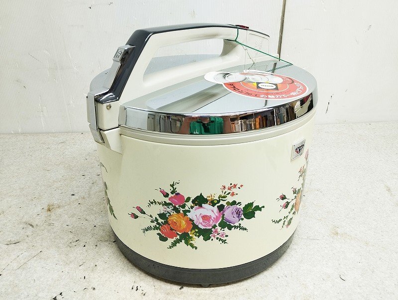 昭和レトロ ダイヤ魔法瓶工業 ダイヤ電子ジャー EWD-204 炊飯器 花柄 未使用保管品の画像4