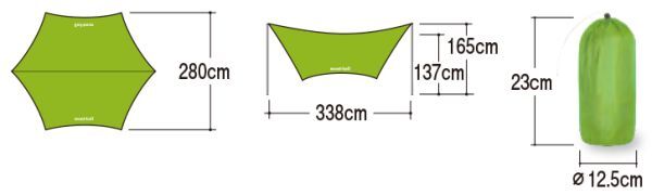 美品◆mont-bell モンベル ミニタープ HX 【ポール付】キャンプ アウトドア ツーリング 小型 ヘキサタープ 雨除け 日よけ mc01065446の画像10