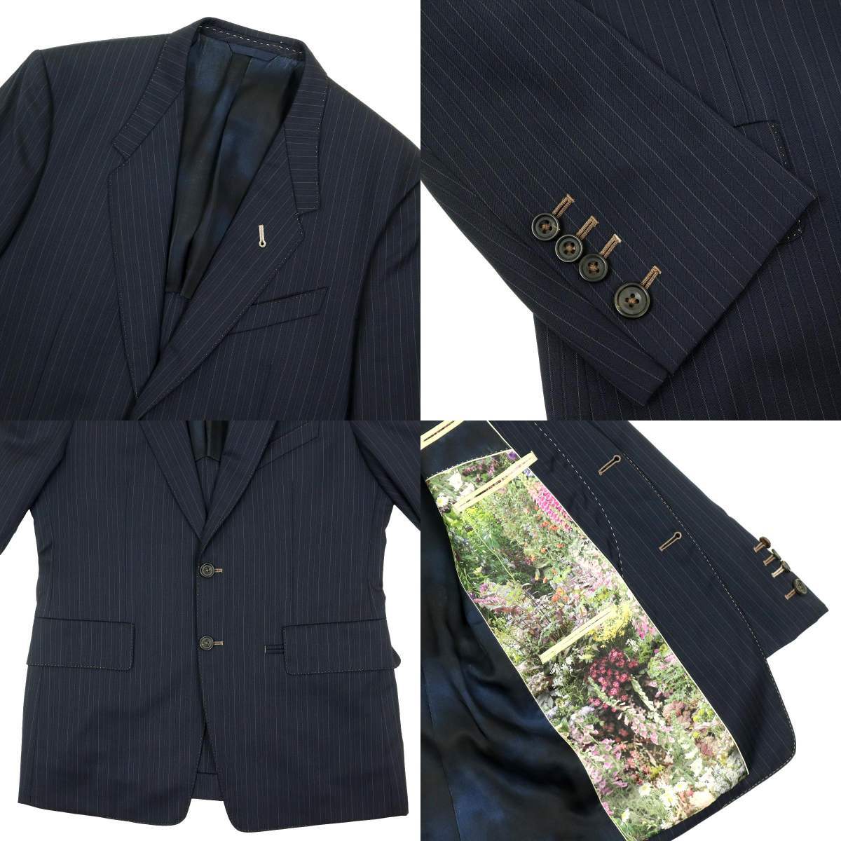 【S2955】【裏地花柄】Paul Smith COLLECTION ポールスミスコレクション スーツ セットアップ テーラードジャケット パンツ スラックス_画像5