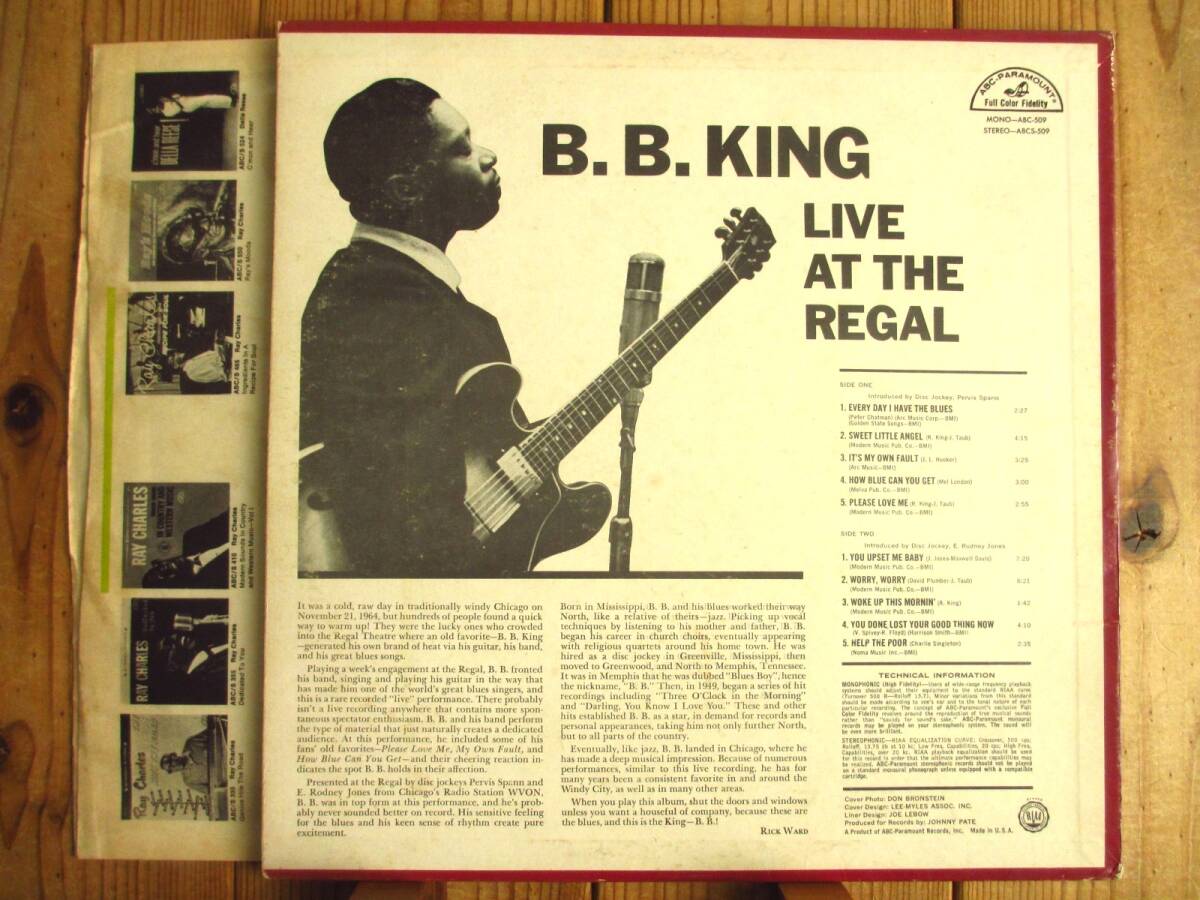 US盤 / B.B. King BBキング / Live At The Regal / MCA Records / ABCS-509 / 虹BOXラベル / Bellsound刻印_画像2